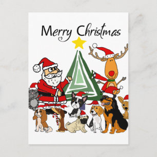 Cartão Postal Cartoon de Natal Engraçado e Amigos