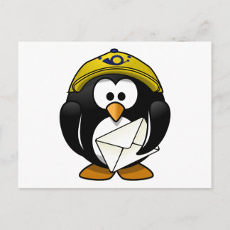 Cartão Postal Cartoon de Pássaros do Postman Penguin