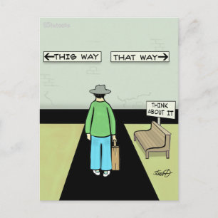 Cartão Postal Cartoon de Procrastinação Engraçado