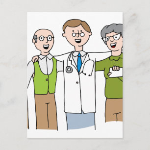 Cartão Postal Cartoon de Relação Médica do Doente do mais velho