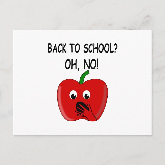 Cartão Postal Cartoon De Volta À Apple Da Escola (Frente)