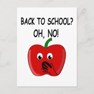 Cartão Postal Cartoon De Volta À Apple Da Escola