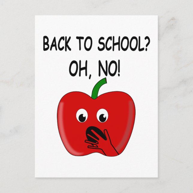 Cartão Postal Cartoon De Volta À Apple Da Escola (Frente)