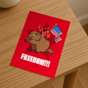 Cartão Postal Cartoon do Cardinal Vermelho Excêntrico & Liberdad
