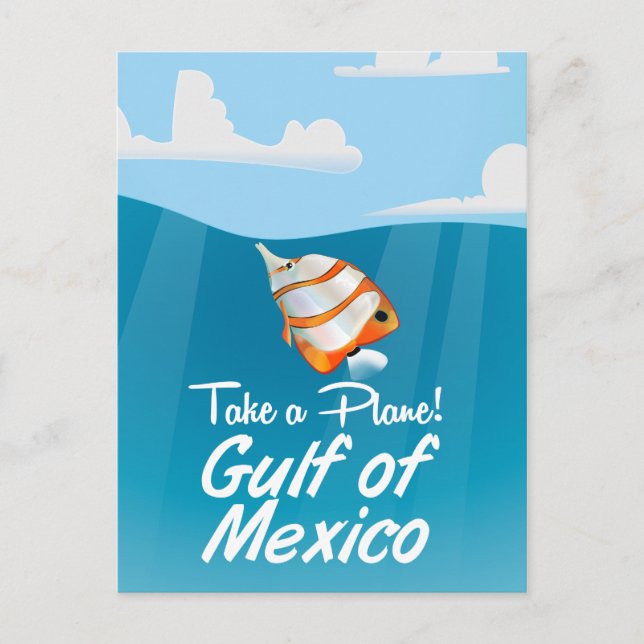 Cartão Postal Cartoon do Golfo do México. (Frente)