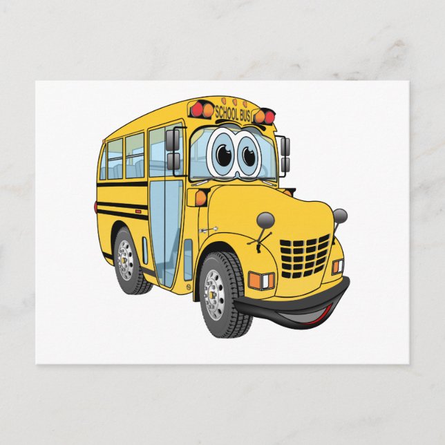 Cartão Postal Cartoon do Mini School Bus (Frente)