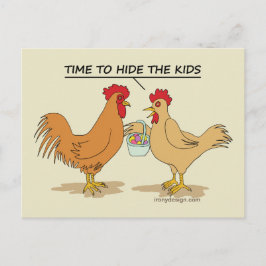 Cartão Postal Cartoon Engraçado de Caça ao Ovo