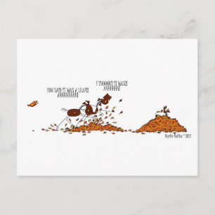 Cartão Postal Cartoon Engraçado Fall Season Horse & Butterfly