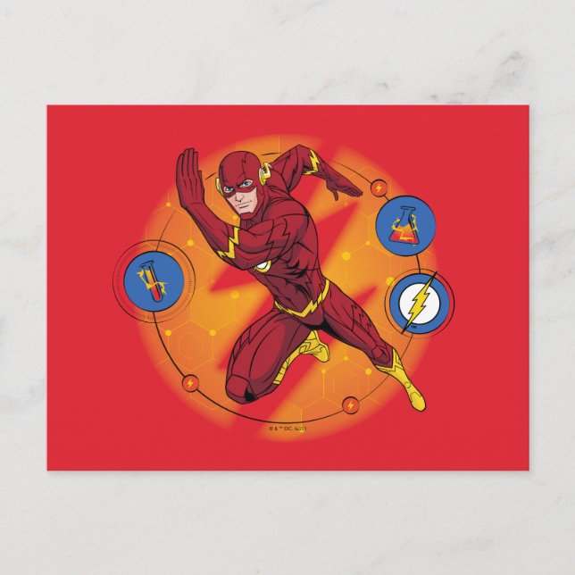 Cartão Postal Cartoon Flash Laboratory Running Graphic (Frente)