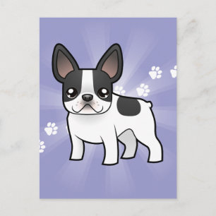 Cartão Postal Cartoon French Bulldog