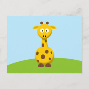 Cartão Postal Cartoon Giraffe