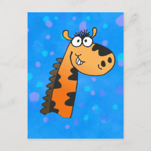 Cartão Postal Cartoon Giraffe