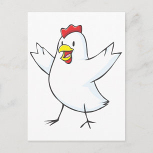 Cartão Postal Cartoon Happy Chicken Hen