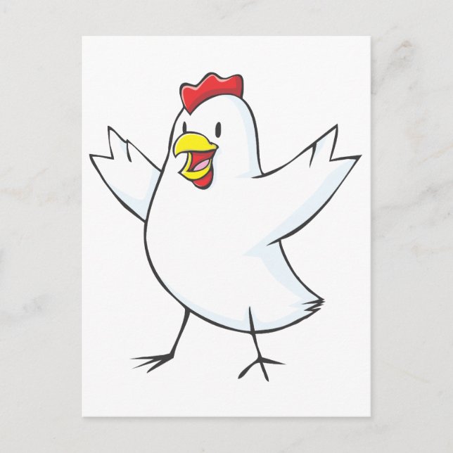 Cartão Postal Cartoon Happy Chicken Hen (Frente)