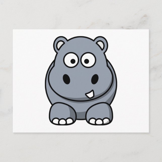 Cartão Postal Cartoon Hippo (Frente)