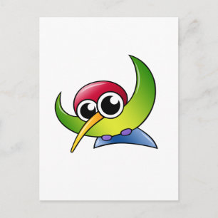 Cartão Postal Cartoon Hummingbird