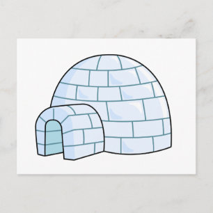 Cartão Postal Cartoon Igloo
