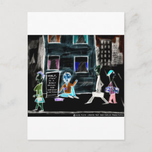 Cartão Postal Cartoon Inengraçado do Mundo sobre Ofertas e Cami