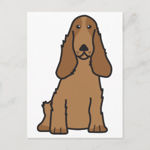Cartão Postal Cartoon Inglês Cocker Spaniel Dog