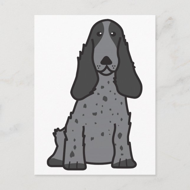 Cartão Postal Cartoon Inglês Cocker Spaniel Dog (Frente)