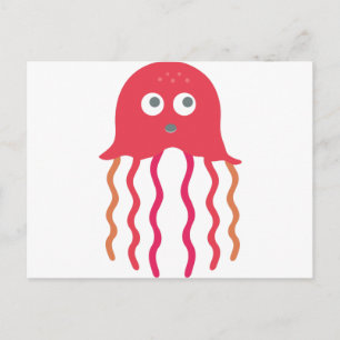 Cartão Postal Cartoon Jellyfish