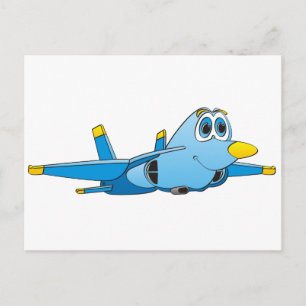Cartão Postal Cartoon Jet