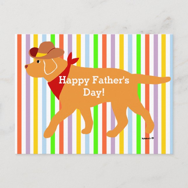 Cartão Postal Cartoon Labrador Amarelo (Frente)