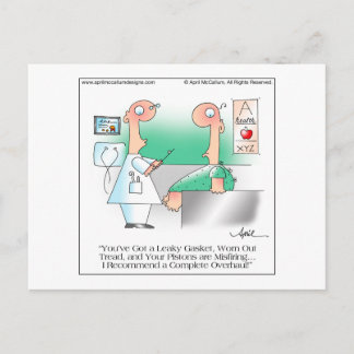 Cartão Postal Cartoon LEAKY GASKET Postcard de abril McCallum