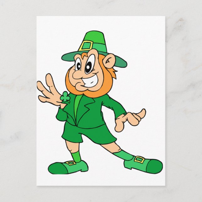 Cartão Postal Cartoon Leprechaun (Frente)