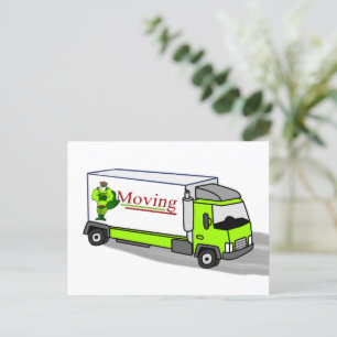 Cartão Postal Cartoon Moving Van Change of Address Back Foto de 