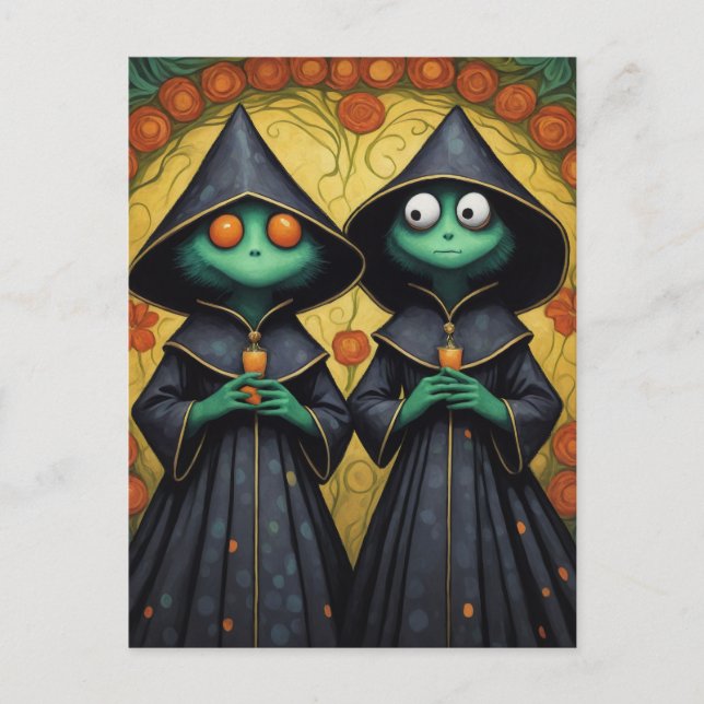 Cartão Postal Cartoon Nuns (Frente)