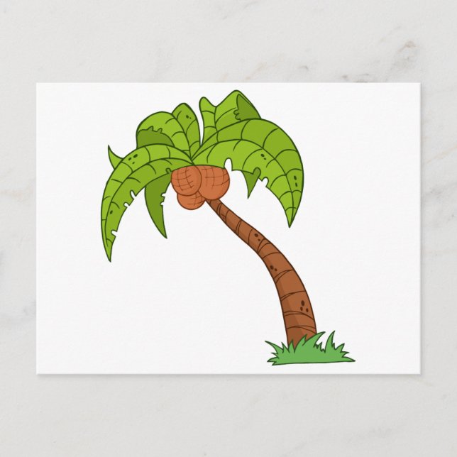 Cartão Postal Cartoon Palm Tree (Frente)