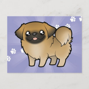 Cartão Postal Cartoon Pekeingese (corte de cachorrinho)