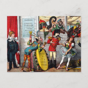 Cartão Postal Cartoon Político Italiano De Artistas De Circo