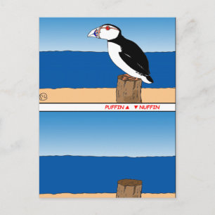 Cartão Postal Cartoon Puffin 487
