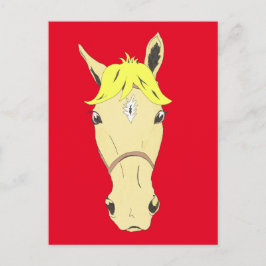 Cartão Postal Cartoon retrato de cavalos