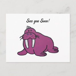 Cartão Postal Cartoon Roxo-Corpo, Natureza Amiga Do Oceano