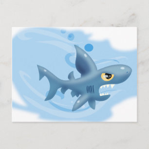 Cartão Postal Cartoon Shark Incrível