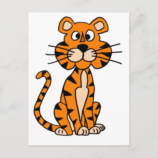 Cartão Postal Cartoon Tiger Design (Frente)