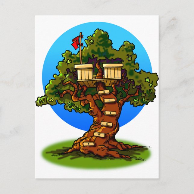 Cartão Postal Cartoon Treehouse (Frente)
