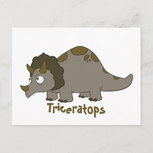 Cartão Postal Cartoon Triceratops
