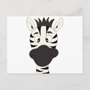 Cartão Postal Cartoon Zebra