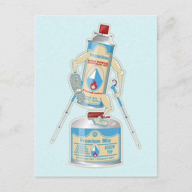 Cartão Postal Cartoons de gás para fogão de camping engraçados (Frente)
