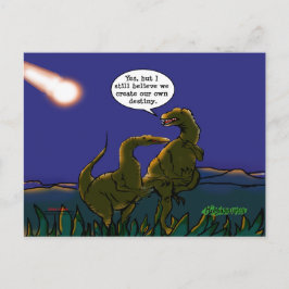 Cartão Postal Cartum de Dinossauro Criamos Nosso Próprio Destino