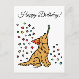 Cartão Postal Cartum de Ouro de aniversário
