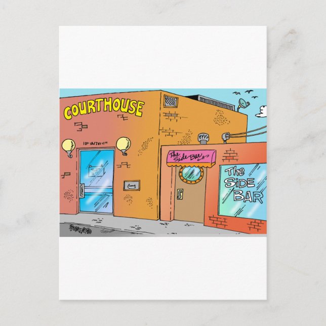 Cartão Postal Cartum do Tribunal (Frente)