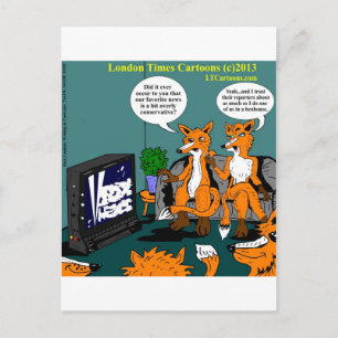 Cartão Postal Cartum Engraçado de Notícias Conservadoras