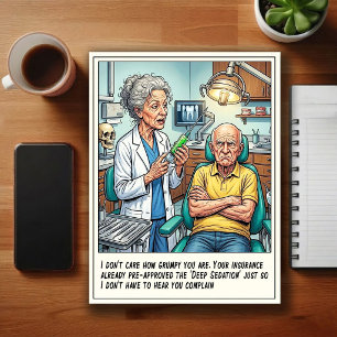 Cartão Postal Cartum Humorístico de Consultório Odontológico