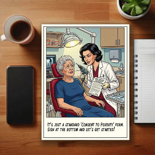 Cartão Postal Cartum Humorístico de Consultório Odontológico