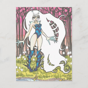 Cartão Postal Cartum inseto de Cartoon Fairy Fantasy Art Postcar